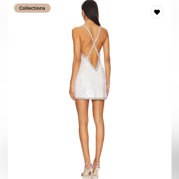 Retrofete REVOLVE Ivana Sparkling Mini Dress in White and Silver - Picture 8 of 12